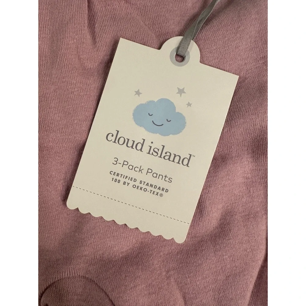 Cloud Island Baby Romper Headband and 3 Pack Pants Set 0-3M Burgundy Navy Pink